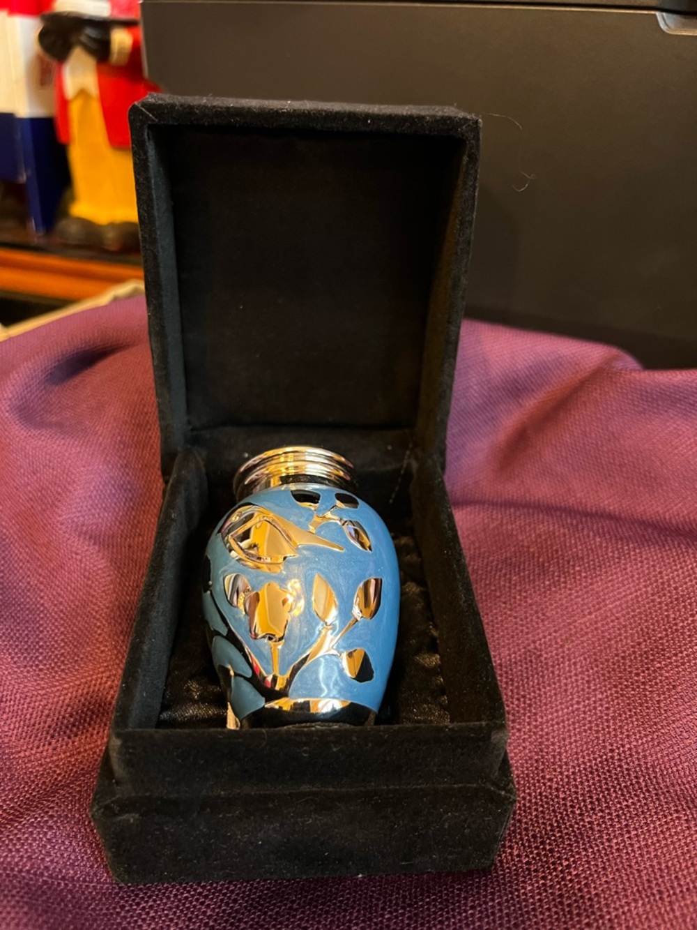 Blue and Silver Decorative Keepsake Urn - Home Accents